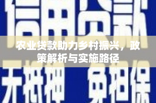 金峰农业贷款助力乡村振兴，政策解析与实施路径