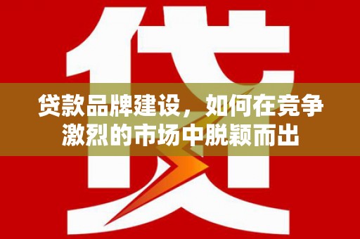 从化贷款品牌建设，如何在竞争激烈的市场中脱颖而出