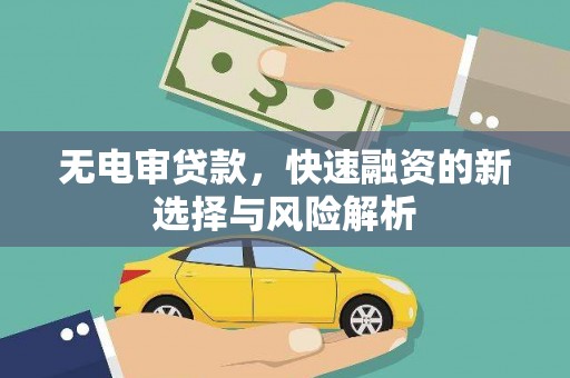 头屋无电审贷款，快速融资的新选择与风险解析