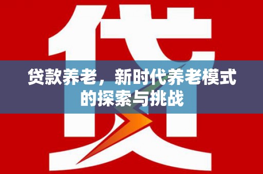 文安贷款养老，新时代养老模式的探索与挑战