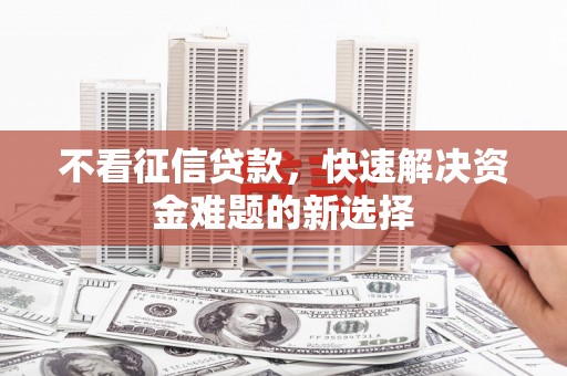 西华不看征信贷款，快速解决资金难题的新选择